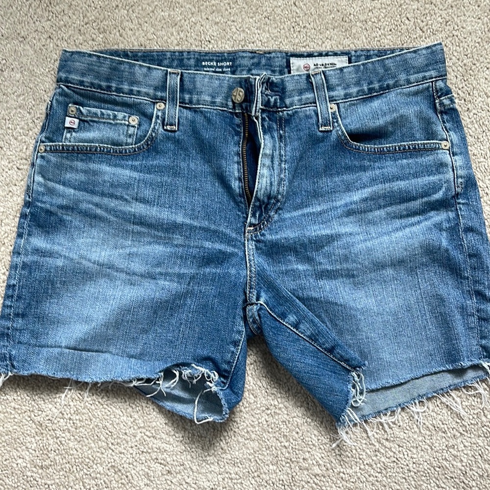 AG Beck raw edge denim shorts
